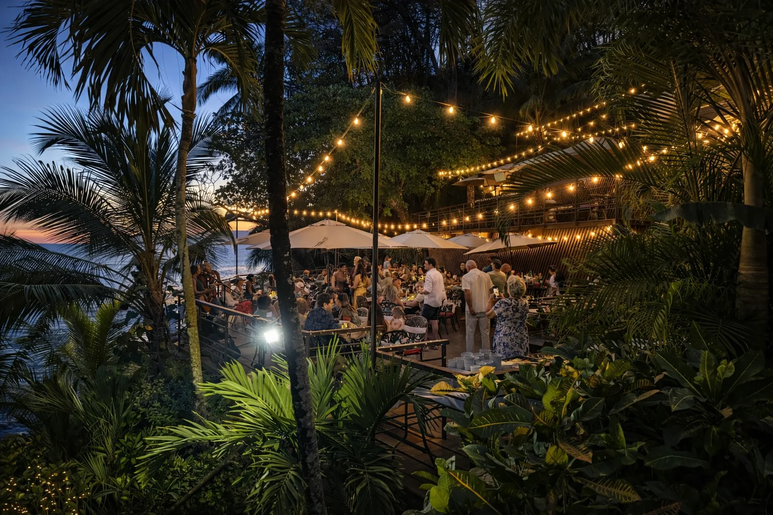 Sunset over the Pacific at the beachfront estate