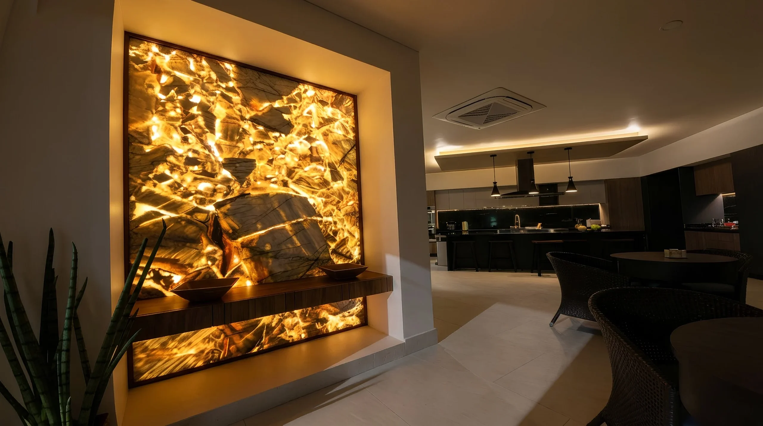 Golden art installation inside the estate