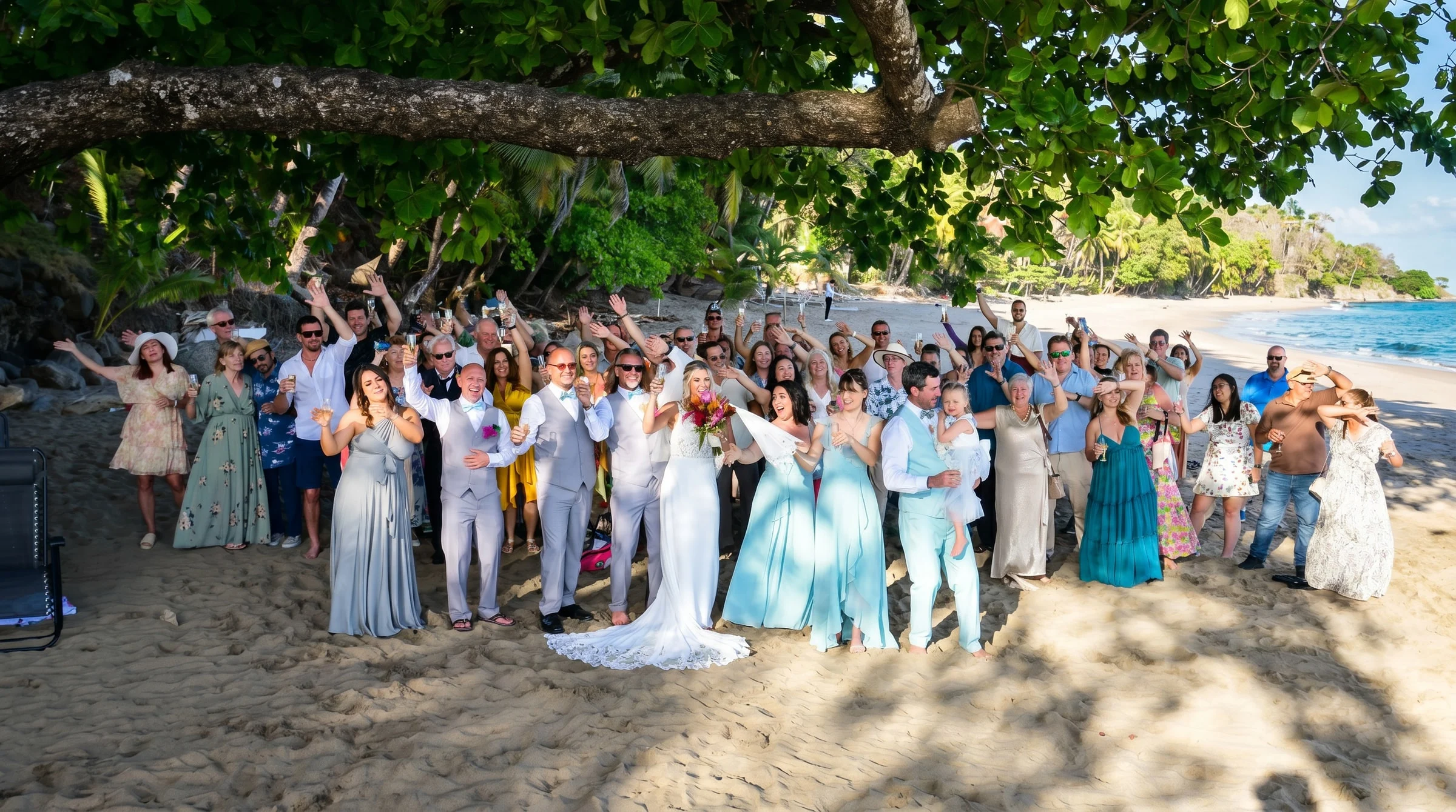 Wedding celebration on the beach on Costa Rica's Pacific coast