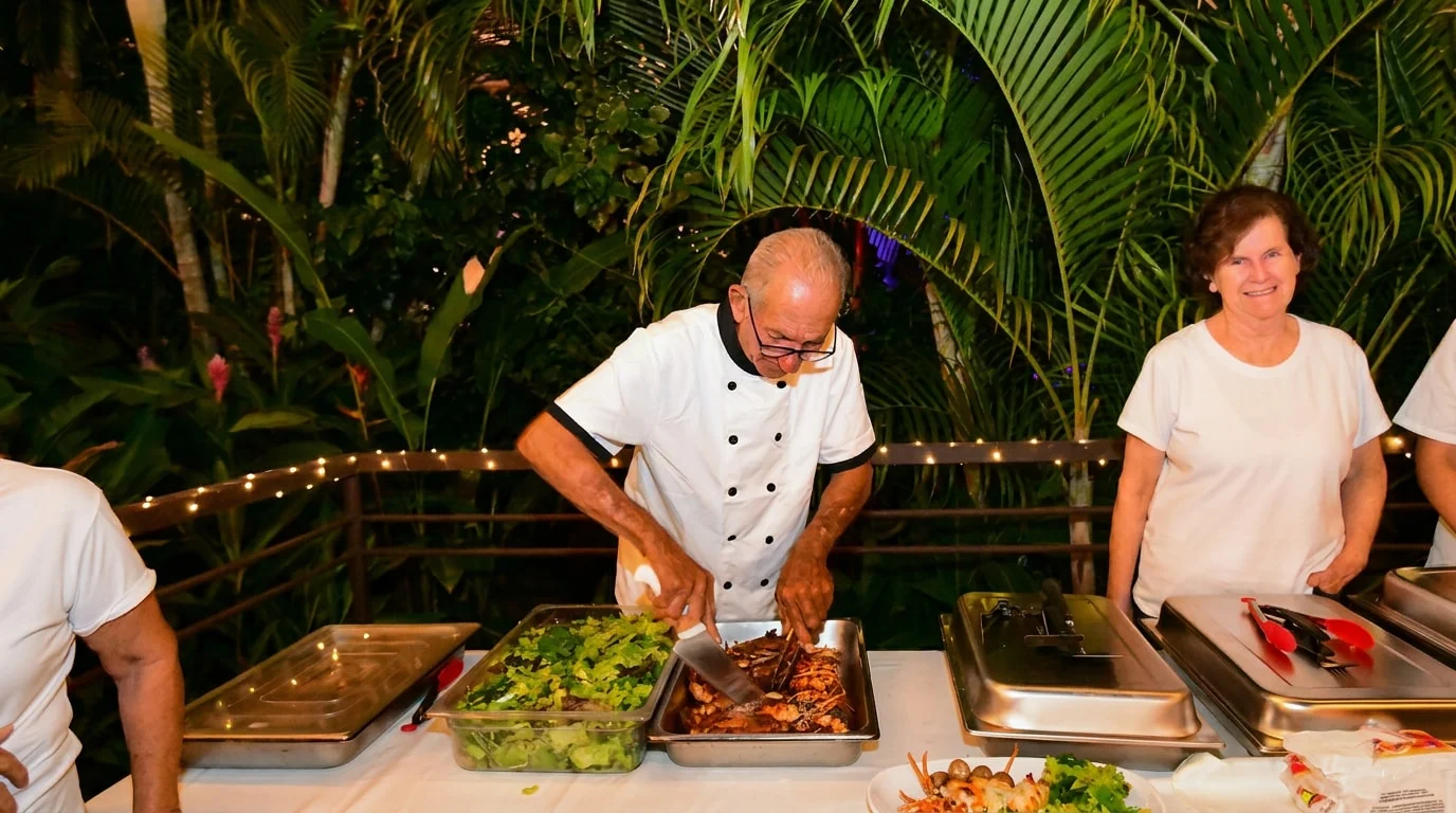 Private chefs preparing dinner at the estate